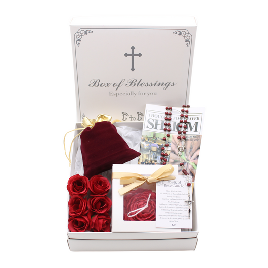 [MONTH OF THE ROSARY] Mystical Rose Candle /Rosary Set (FOC Shalom)