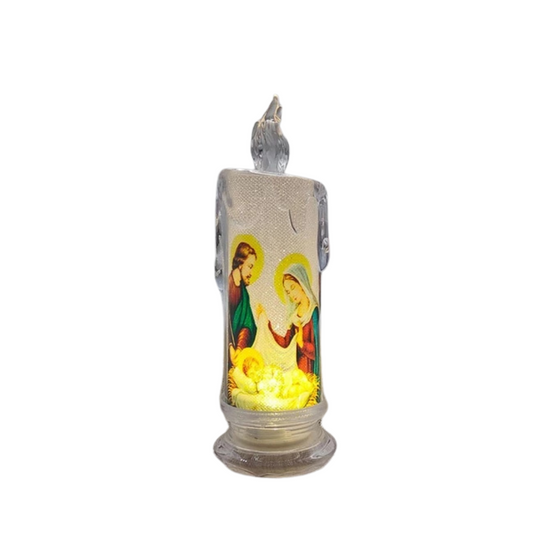 LED  Candle with Holy Images 16cm