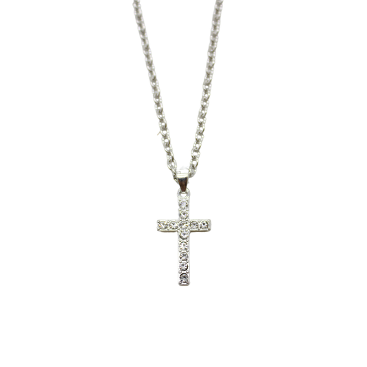 Stainless Steel Diamante Cross /Chain (3 sizes)