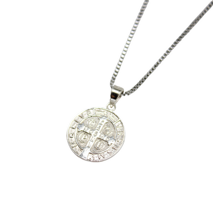 PREORDER] Silver 925 St Benedict Medal/Chain set 2CM