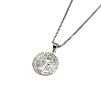 PREORDER] Silver 925 St Benedict Medal/Chain set 2CM