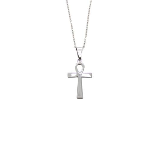 Stainless Steel  Alpha 2.5cm Plain Cross /Chain