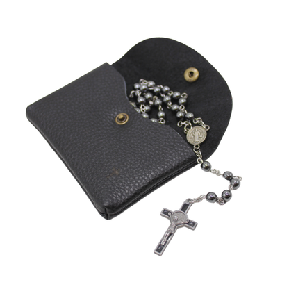 Leather Rosary pouch with Button Closure