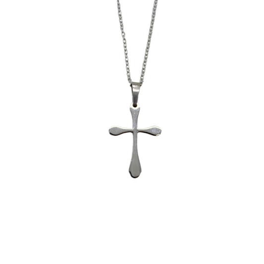 Stainless Steel Cross /Chain - Silver  (3.5CM)