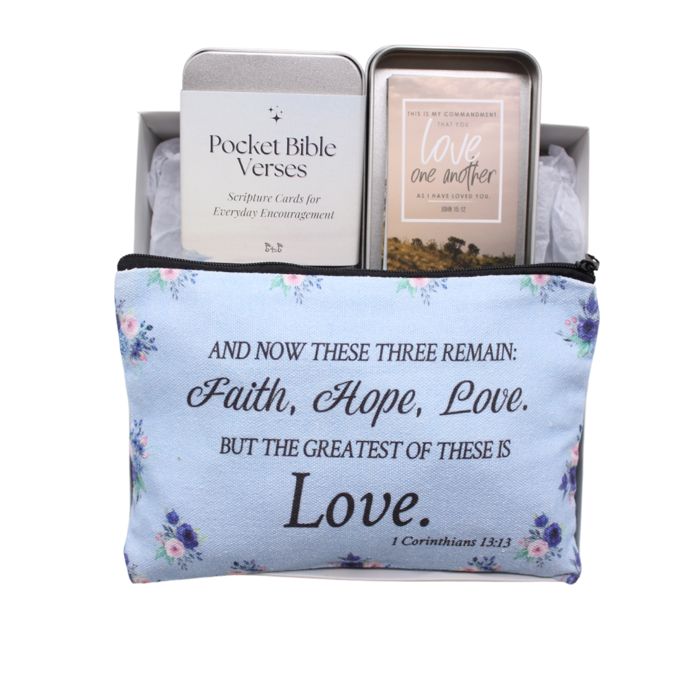 Christmas Gift Set - Bible Verse Pouch/Inspirational Bible Verse Set