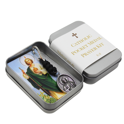 Stainless Steel Catholic Pocket Medal Prayer Kit