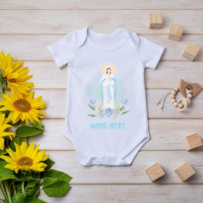 Baby Romper - Baptised in Christ Blue/Pink/Orange (Personalisation Available)