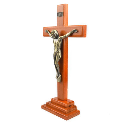 Wood Table Standing Crucifix - 35cm