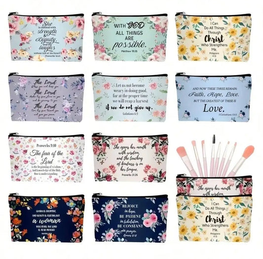 Christian inspirational Canvas Pouches