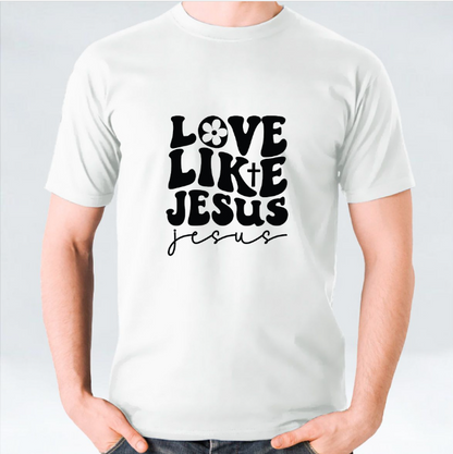 Love Like Jesus T-shirt - White/Black/Maroon