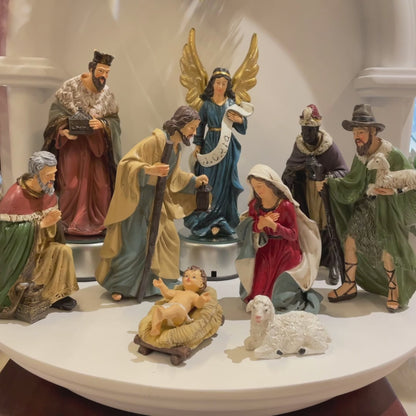 Christmas Polystone Nativity Set 8"