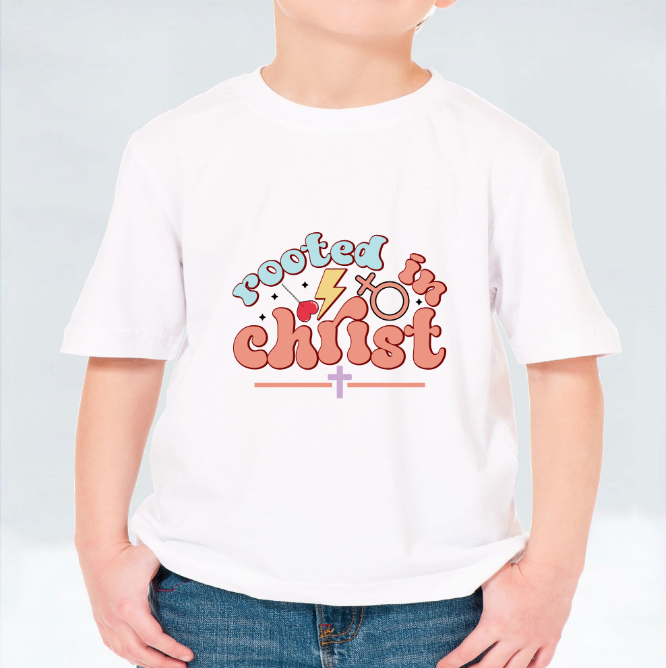 Rooted in Christ Kids T-shirt (Personalisation Available)