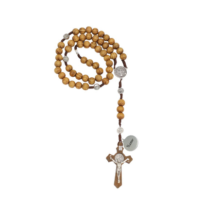 Wood St Benedict Rosary 8mm (Personalisation Available)