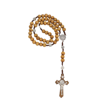 Wood St Benedict Rosary 8mm (Personalisation Available)