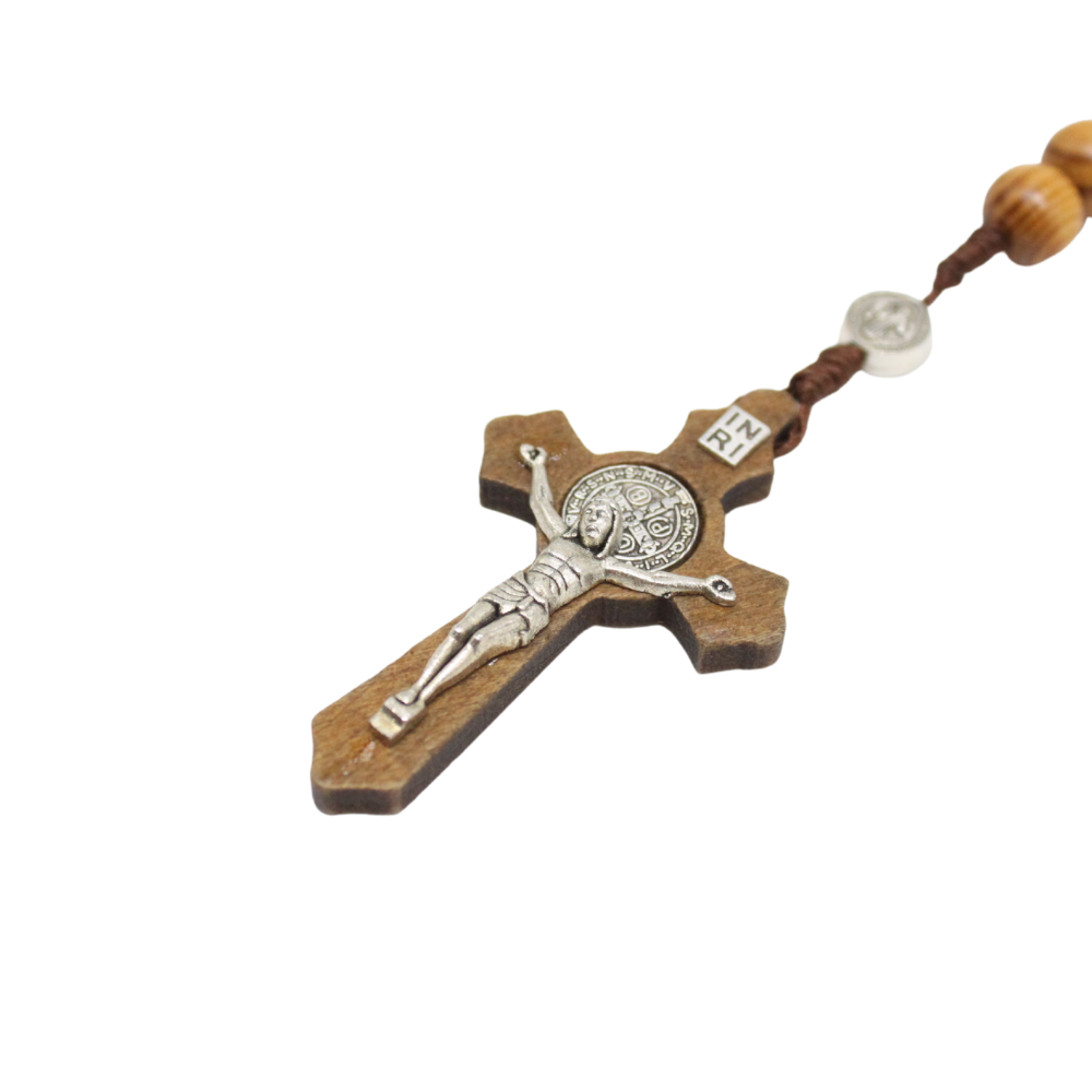 Wood St Benedict Rosary 8mm (Personalisation Available)