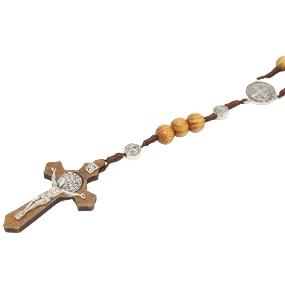 Wood St Benedict Rosary 8mm (Personalisation Available)