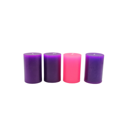 Christmas Advent Candles - Set of 4 - 7.5cm