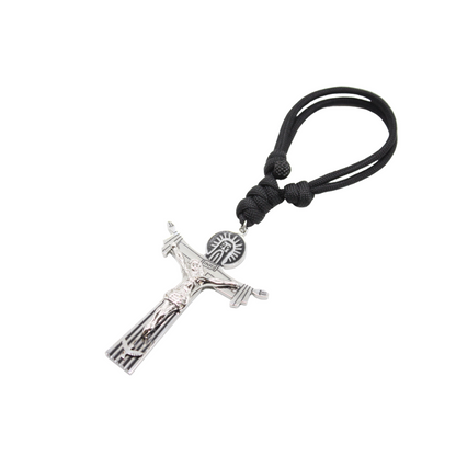 Stainless Steel Holy Trinity Cross Paracord Car Charm