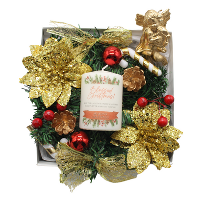 Christmas Gift Set - Christmas Candle/Wreath