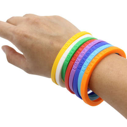 Rubber Love & Peace  Bangle (Multi color)