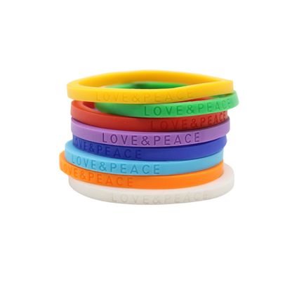 Rubber Love & Peace  Bangle (Multi color)