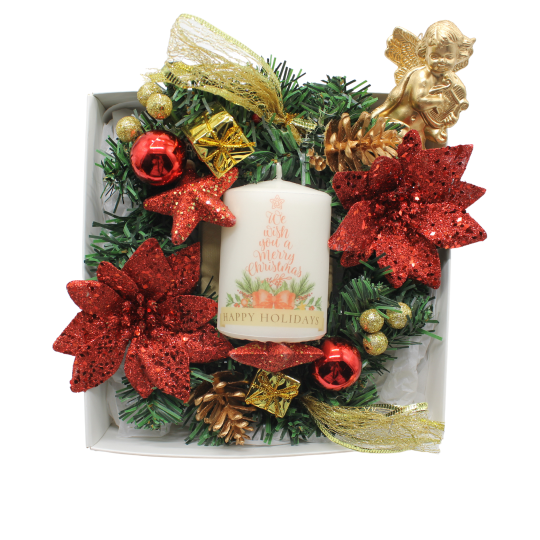 Christmas Gift Set - Christmas Candle/Wreath