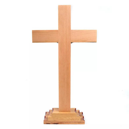 Wood Table Standing Crucifix - 35cm