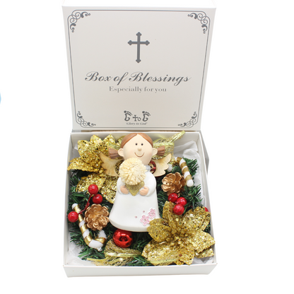 Christmas Gift Set - Ceramic Angel/Wreath