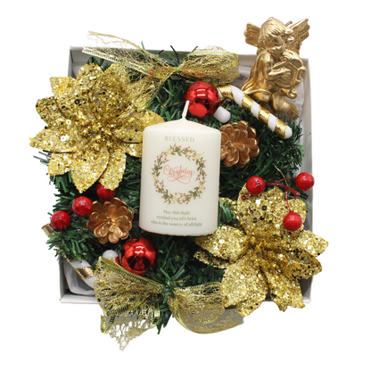 Christmas Gift Set - Christmas Candle/Wreath