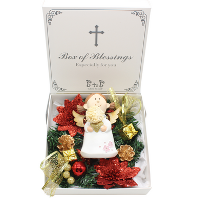 Christmas Gift Set - Ceramic Angel/Wreath