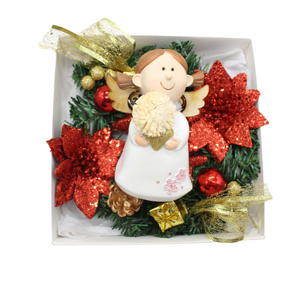 Christmas Gift Set - Ceramic Angel/Wreath