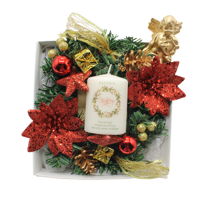 Christmas Gift Set - Christmas Candle/Wreath