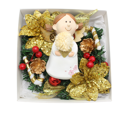 Christmas Gift Set - Ceramic Angel/Wreath