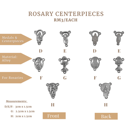 Alloy Centrepieces for Rosaries DIY (Assorted Designs)