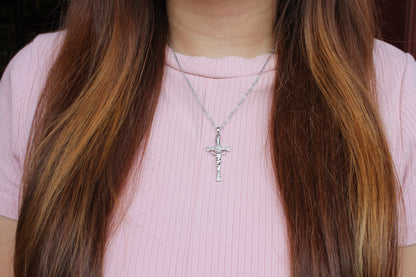 Zircon Crystal Cross/Chain Set