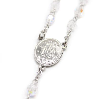 Swarovski Crystal Rosary - White (Personalisation Available)