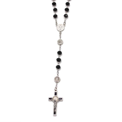 Korean Crystal Rosary - Black/Lt Blue/Pink/Turquoise/Red/White