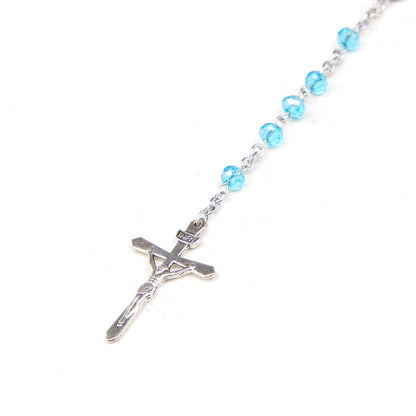 Korean Crystal Rosary - Black/Lt Blue/Pink/Turquoise/Red/White