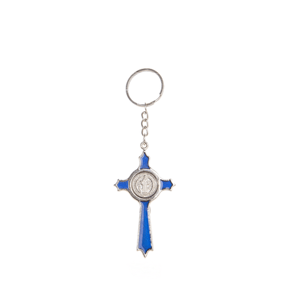 Metal St Benedict Keychain - Black/Blue/Red/Silver