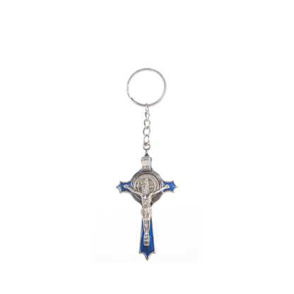 Metal St Benedict Keychain - Black/Blue/Red/Silver