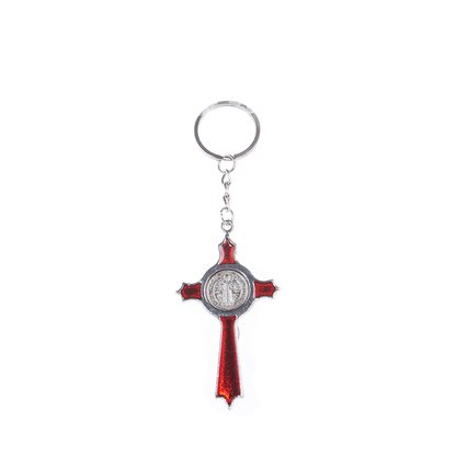 Metal St Benedict Keychain - Black/Blue/Red/Silver