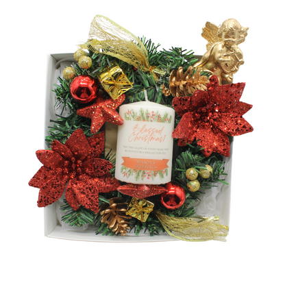 Christmas Gift Set - Christmas Candle/Wreath