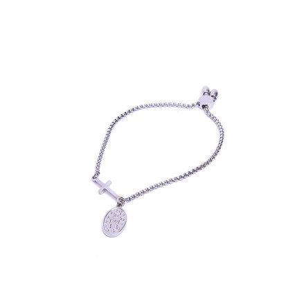 Stainless Steel Adjustable Bracelet/Miraculous Medal (silver)