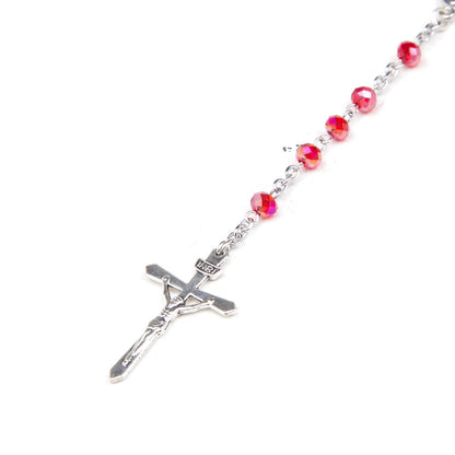 Korean Crystal Rosary - Black/Lt Blue/Pink/Turquoise/Red/White