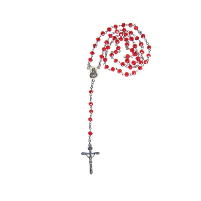 Korean Crystal Rosary - Black/Lt Blue/Pink/Turquoise/Red/White