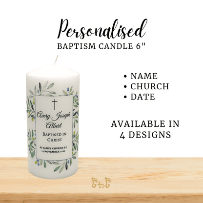 Personalised Baptism Candle /Cloth set